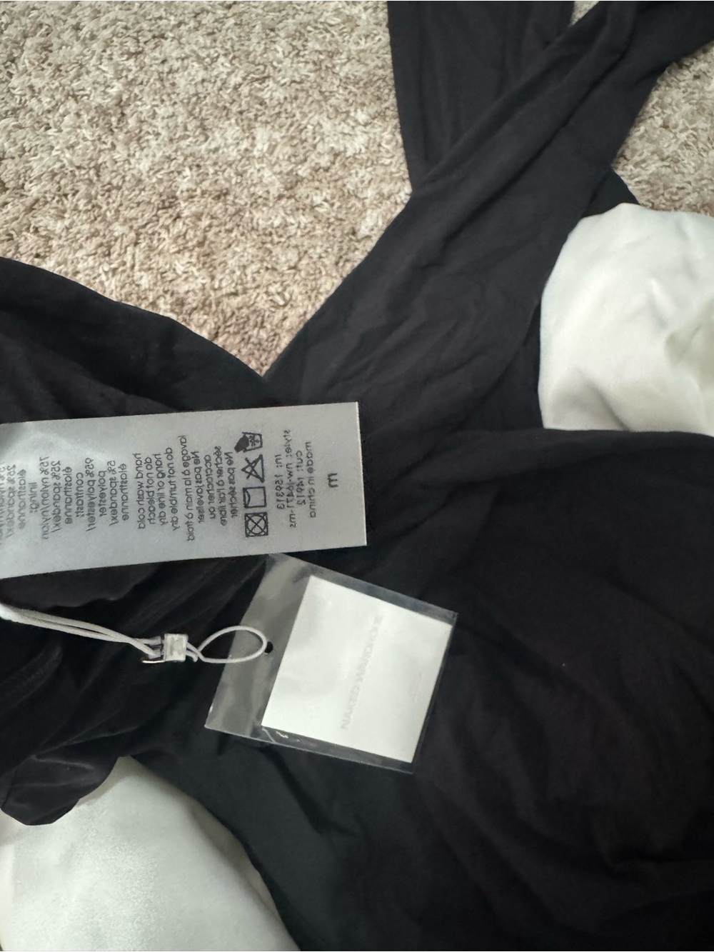 naked wardrobe Black Jumpsuit with White Bow Back Detail - Picture 3 of 4